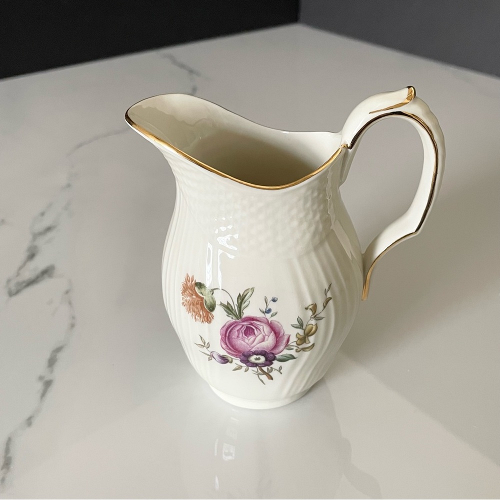 Braided Curved Floral Creamer (Cream Body) by Royal Copenhagen